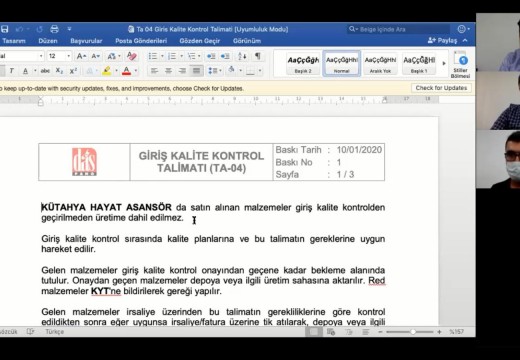 Kütahya Hayat Asansör Firmasının İlk Belgelendirme Denetimini Gerçekleştirdik