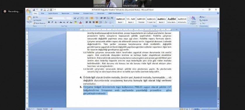 Endüstriyel Elektrik firmasının TS EN 61439-1&2, TS EN 62208 standartları kapsamında gözetim denetimi Covid-19 salgını sebebiyle online olarak gerçekleştirildi