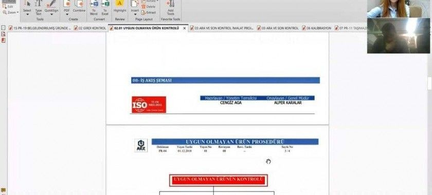 AEZ PANO firmasının TS EN 62208 standartları kapsamında gözetim denetimi Covid-19 salgını sebebiyle online olarak gerçekleştirildi